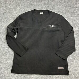 Vintage Basix Men's Medium Black V-Neck Long Sleeve Sweater Key West FL